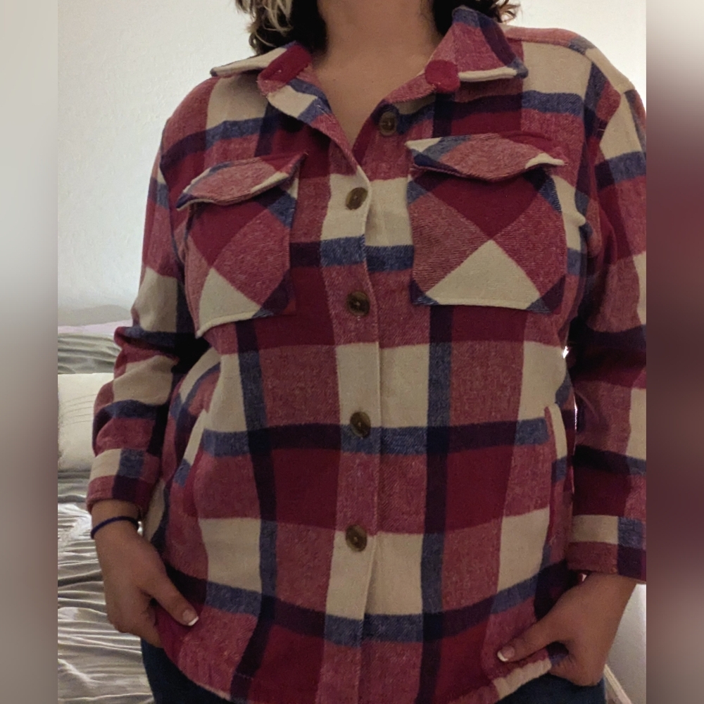 Plaid Purple and Pink Shacket Jacket